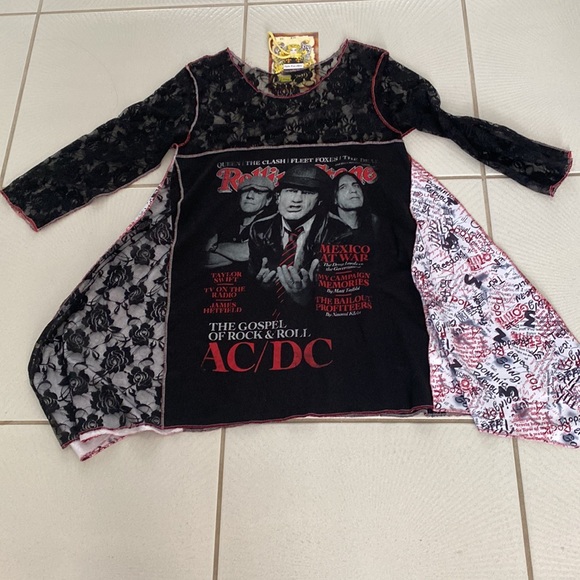 styles ever After Tops - NWOT Styles ever After Vintage Kim Styles AC/DC lace handmade tunic Large